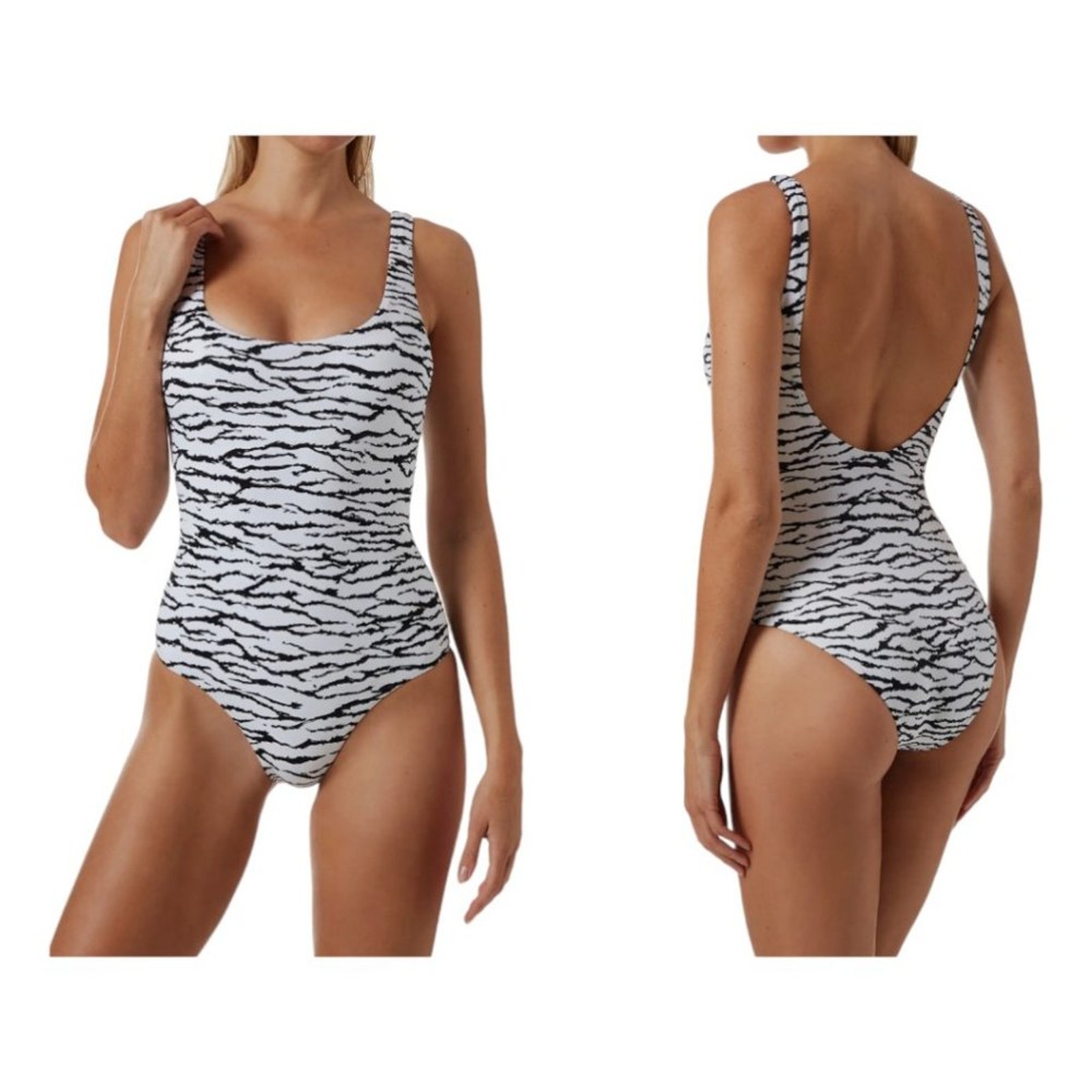 Melissa Odabash Croatia Tiger Stripe One-Piece Swimsuit Size 6 Nwot $253 Msrp